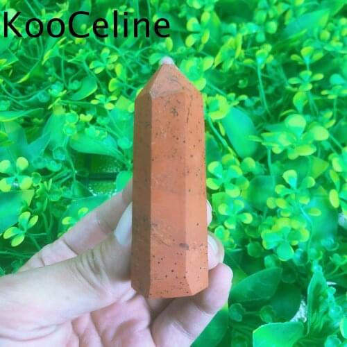 Natural Crystals Quartz Red Jasper Tower Energy Point Reiki Healing Stones Home Office Aquarium Decoration Accessories Gemstone