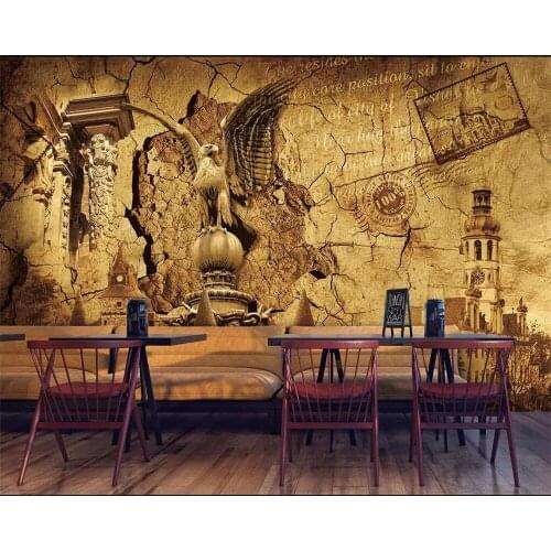 Beibehang Custom wallpaper European medieval vintage architecture TV background wall living room bedroom decoration 3d wallpaper