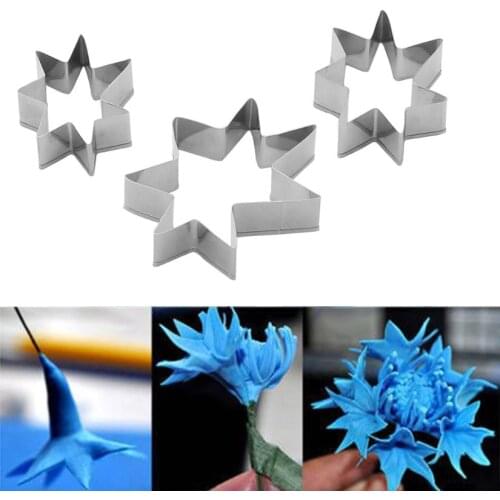 Wholesale 10 Sets(3 pcs/set) Datura Petal Set Stainless Steel Candy Biscuit Cookie Cutters Fondant Cake Decorating Tools