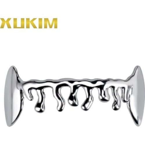 GH282 Xukim Jewelry Foctory Price Drop Ship Factory direct sales Hip Hop Rapper Vampire Grillz Dental Jewelry Gold Grillz