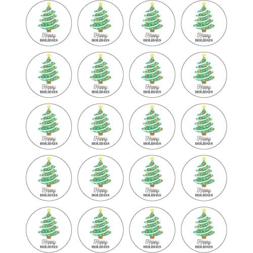 Celebration Christmas Tree TLovely Design Adhesive Stickers On Sheet White Coated Paper Disposable Product For Friend