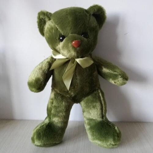 About 35cm green teddy bear plush toy lovely bowtie tedy bear soft doll kid toy Xmas gift h2852