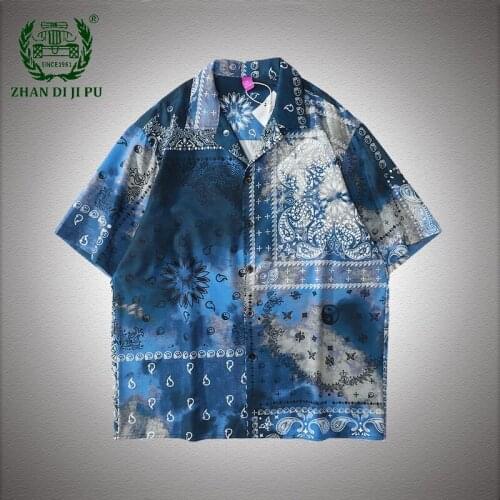 Mens Tiger Printed Shirt Summer Ethnic Trend Short Sleeve Top High Street Fashion Streetwear Hawaiian Beach Shirts Dropshipping