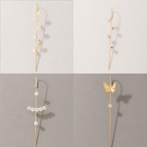 Tocona 1pcs/set Luxury Crystal Stone Gold Earrings for Women Pretty Butterfly Geometry Party Jewelry Accessories Wholesale