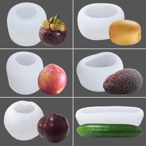 New Fruits Shape Silicone Candle Mold for DIY Handicraft Candle Making Tool Homemade Candle Molds Mangosteen Avocado