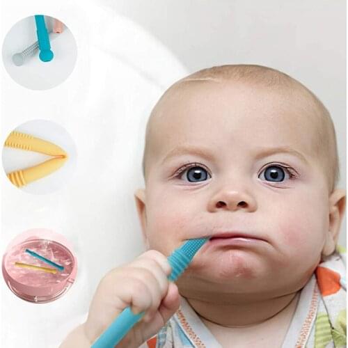 Silicone Hollow Molar Straw Baby Teether Baby Chewable Safe Toy Food Grade Baby Teething Toys Mother Baby Supplies