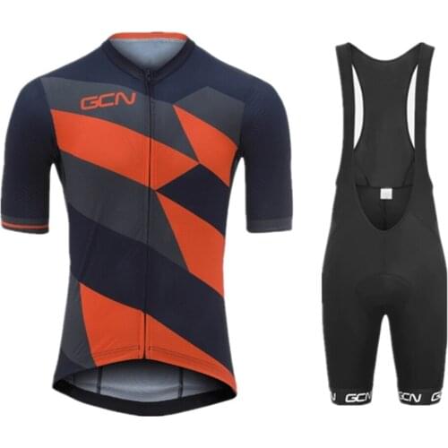 Summer cycling knit short sleeved sweatshirt ropa ciclismo hombre road cycling quick-drying MTB shirt matching bib shorts suit