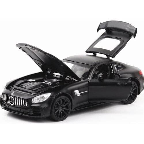 1:32 Diecast Alloy Sport Car Model AMG GTR Pull Back with Sound Light Diecasts Toy Vehicles Models for Children Birthday Gifts