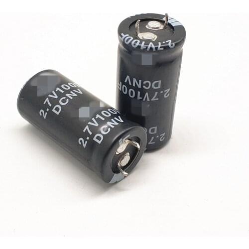 1pcs 2.7V 100F Current Toy Power Supply Lead Winding 2.7V100F Energy storage capacitor