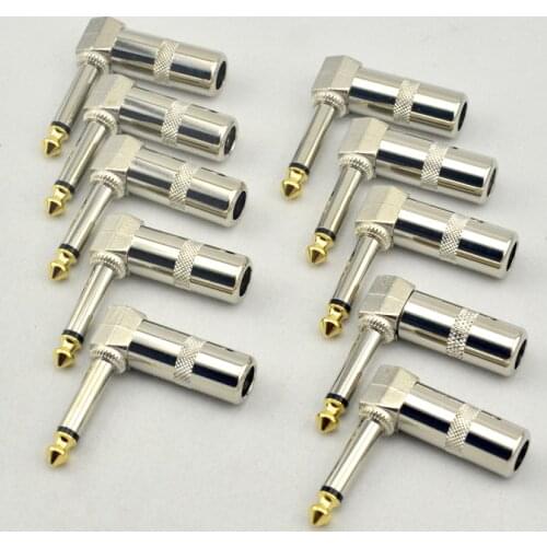 10pcs Mono plug connector 6.3MM JACK for Electric Guitar Effect Pedal Cable Accessories