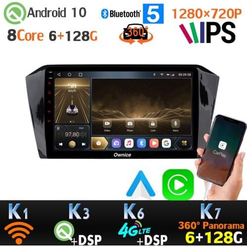 1280*720P 6G+128G IPS Android 10 Car GPS Radio Player For Volkswagen VW Passat B8 CC Magotan SPDIF 4G LTE WiFi 360 4*AHD Camera