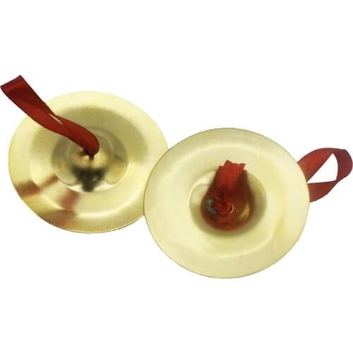 2pcs Brass Finger Cymbals Golden Belly Dancing Musical Instrument