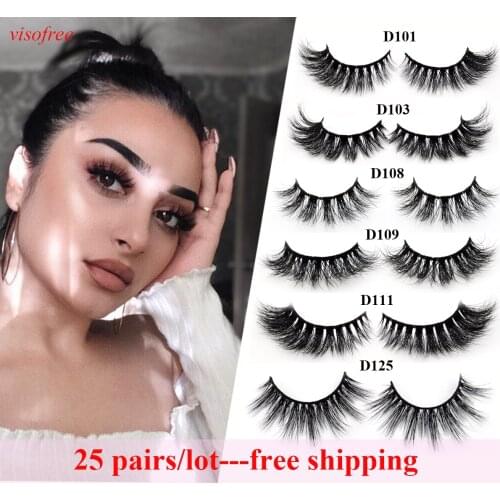 25Pairs/Lot Visofree Eyelashes 3D Mink Lashes Dramatic Mink Eyelashes Handmade Soft Lashes Makeup Eyelash Extension Mink Eyelash