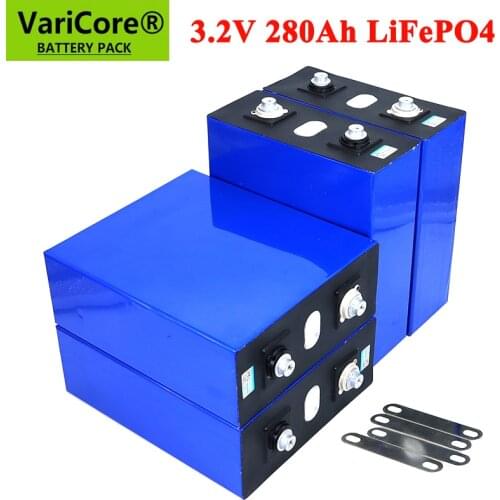 3.2V 280Ah lifepo4 battery DIY 4S 12V 24v 280AH Rechargeable battery pack for Electric car RV Solar Energy + M6 Nut