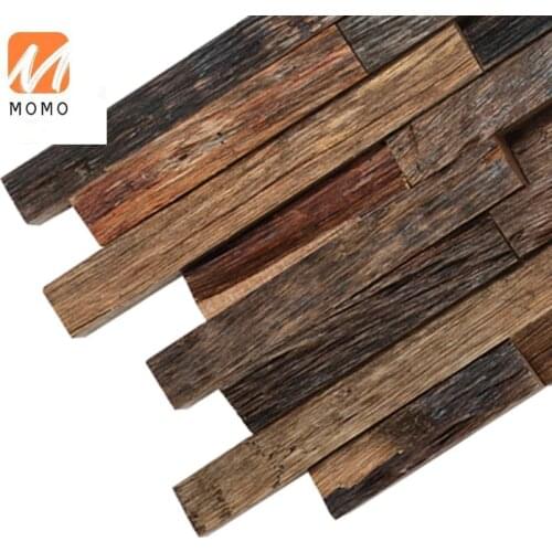 3D Art Vintage Wood Mosaic Mixed Wall Decorative Panel Mosaic Wallpaper