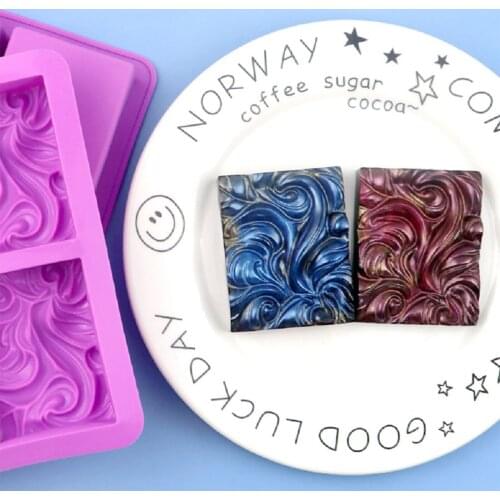 3D Ocean Wave Soap Mold, 4-cavity Soft Silicone Molds for DIY Aromatherapy, Plaster, Essential Oil 2020 New Arrivals