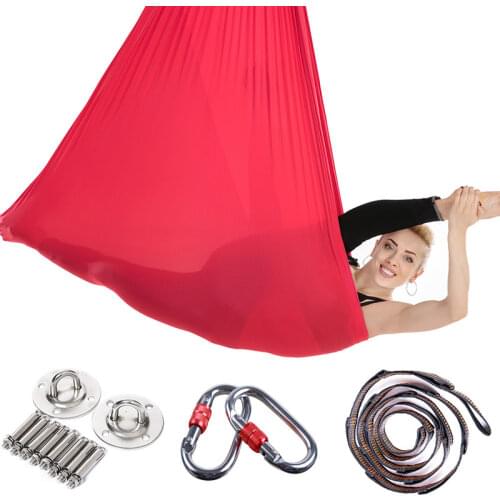 New 4*2.8m Yoga Belt Inversion Exercises Traction Device Anti-Gravity Yoga Hammock Flying Swing Pilates Aerial Trapeze