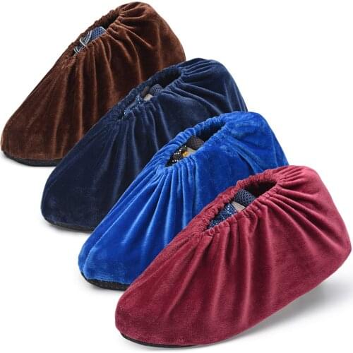 4 pairs of non-slip shoe covers, washable and reusable, for interiors and homes, for women from 7.5 to 9.5 and men from 6 to 9.5