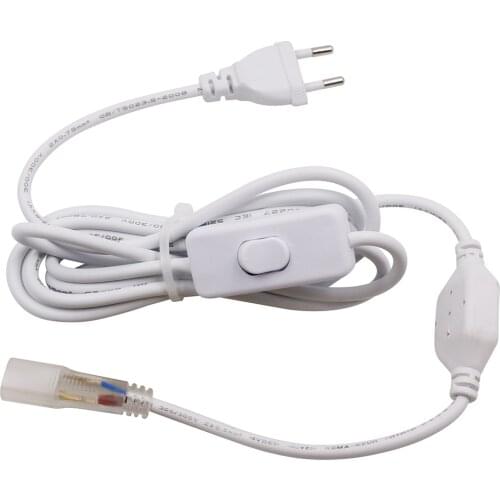 6mm PCB EU Adapter With On / Off Switch Power Plug Led Driver for 220V Led Strip