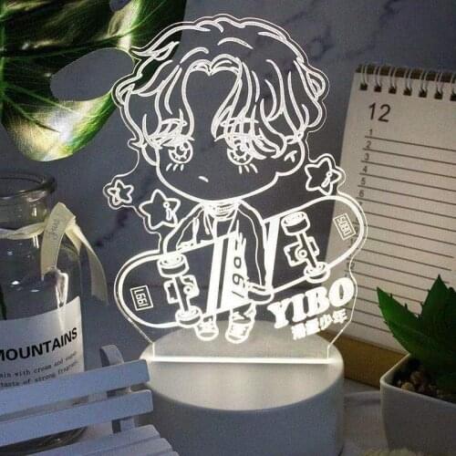 Mo Dao Zu Shi USB Rechargeable Cartoons XiaoZhan night light star hand-made lamp Wang Yibo model lamp anime toy Wei Wuxian doll