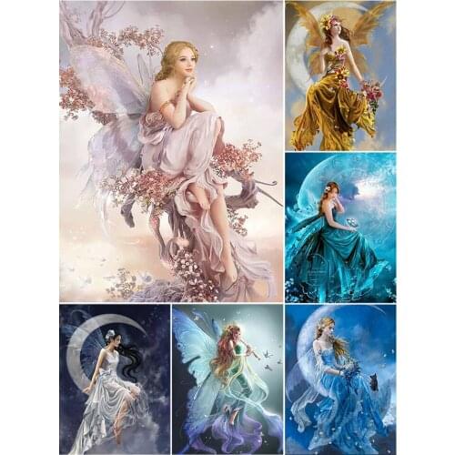 5D DIY Diamond Painting Butterfly Fairy Cross Stitch Kit Full Drill Embroidery Mosaic Art Picture of Rhinestones Room Decor Sale