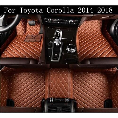 Car 3D Luxury Leather Car Floor Mats Fits For Toyota Corolla 2014 2015 2016 2017 2018 EMS Free shipping