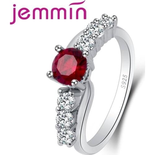 Generous New Round Cut Big Red & White CZ 925 Sterling Silver Ring Gorgeous Perfect Elaborate Lovers' Jewelry Wholesale