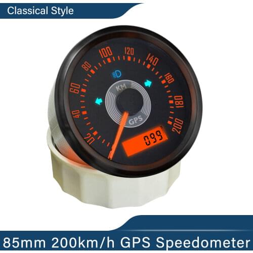 85mm Adjustable GPS Speedometer 200km/h 0-150MPH for Car Motorcycle 12V 24V with Backlight
