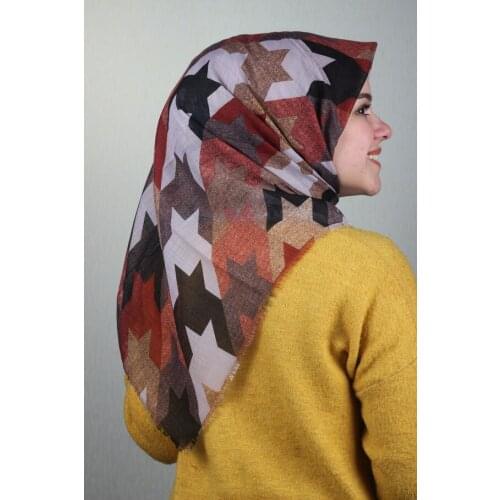 FOMARA SHİNE PATTERNED SILVERY LINEN SCARF-DESEN-07-RENK-01