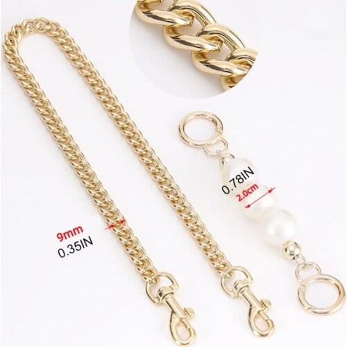 H9ED 2pcs DIY Purse Strap Extenders Replacement Chain Charms with Metal Buckle