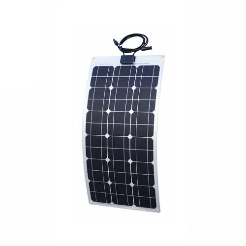 Custom Design 50w Mono Crystalline Sunpower Adhesive Thin Film Semi Flexible Black Solar Panels