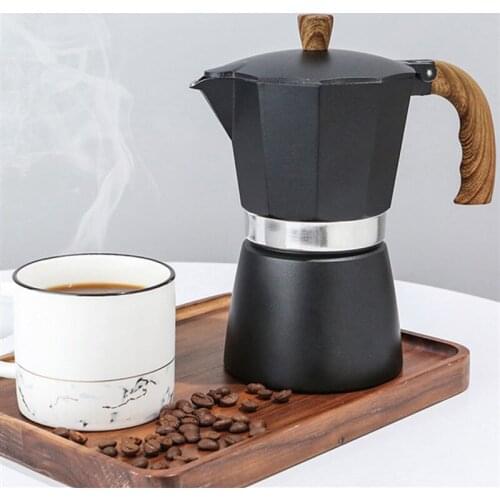 Coffee pot thickened European octagonal aluminum pot coffee making equipment classic Italian Mocha pot coffee pot