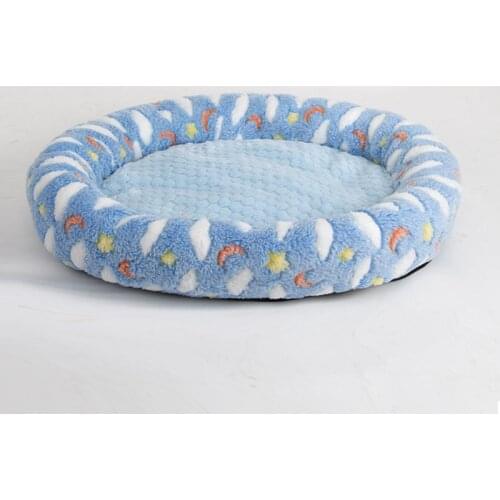 Alfombra Gato Arena Round Plush Cat Bed House Mat Winter Warm Basket Kennel Washable коврик для кошки туалет Katzenspielzeug