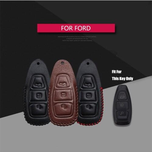 Best Sale Leather Remote Smart Car Key Case Cover For Ford Focus 2 3 Fiesta MK2 MK3 MK7 MK4 Key Holder Key Parts Skin Shell