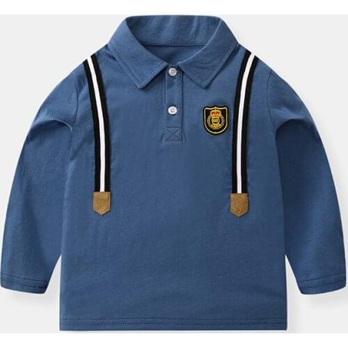 Handsome Fake-overall Boys T-shirts Fall Spring Cotton Kids Tops Tees Outwear Gentleman Childrens Clothes