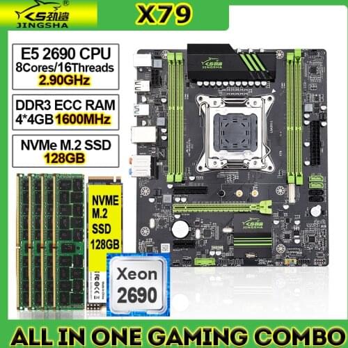 JINGSHA X79 Motherboard All In One Combo with Xeon E5 2690 CPU + REG ECC DDR3 RAM + SSD Support USB3.0 SATA3.0 Lga 2011 Kit