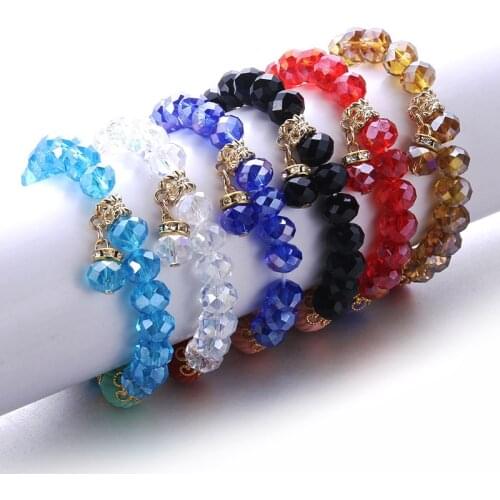 Trendy Female bracelet Lantern shape beads Crystal beads Beaded Bracelet elastic vintage creative bracelets Ladies girl jewelry