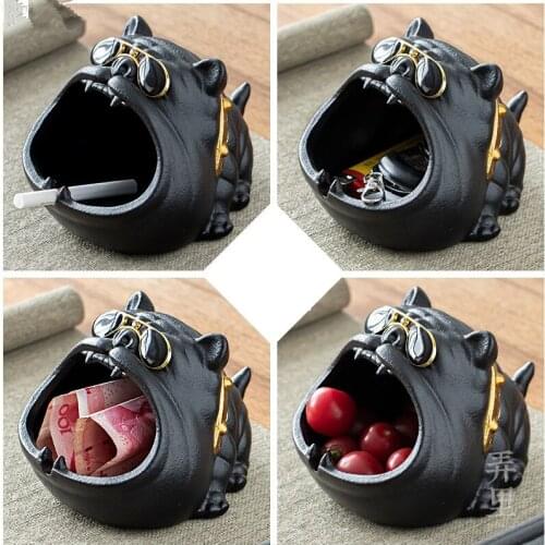 Cartoon Dog Ashtray Creative Anti Fly Ash Household Large Capacity Cute Animal Resin Ashtray Home Decoration Gift for Boyfriend