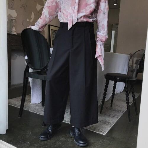 Mens trousers Spring and Autumn style straight leg loose-fitting nine minutes Haren trousers male bell bottoms Yamamoto fashion