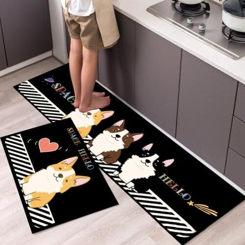 Fashionable Simple Nordic StyleWaterproof Kitchen Floor Mat Household Carpet Long Strip Door Mat Modern Home Decor