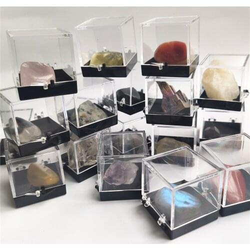 Natural Aquamarine Corundum Morganite Gem Crystal Stone Mineral Collection Specimen Box Stone Home Decoration Crafts