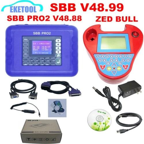 New V48.99 SBB V48.88 SBB PRO2 V48.88 Updated Version No Tokens Support For Toyota G Chip Plus MINI Zed Bull Auto Key Programmer