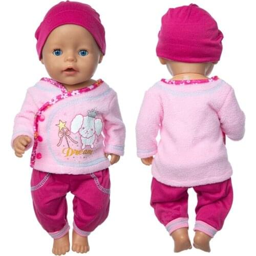 New Suit+Hat Doll Clothes Fit 17 inch 43cm Doll Clothes Born Baby Suit For Baby Birthday Festival Gift
