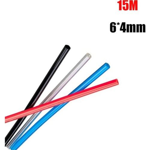 15 Meter 6*4mm Air Tubing Pneumatic Pipe Tube Hose PU Air Gas Pipe Hose Transparent Blue Red Black
