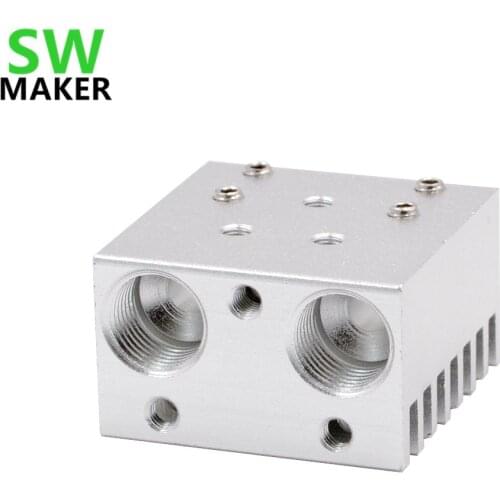 All-metal Cyclops Chimera Dual Multi-extrusion V6 HotEnd Double Nozzle Head Long Distance Radiator for 1.75mm 3.0mm 3D Printer