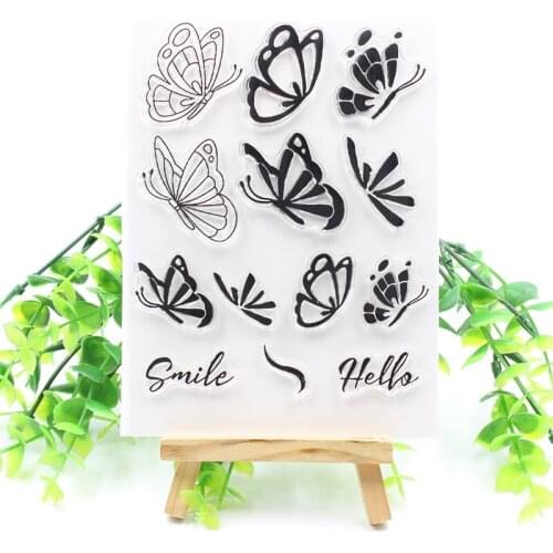 Butterfly Transparent Clear Silicone Stamps for DIY Scrapbooking/Card Making/Kids Christmas Fun Decoration Supplies 300