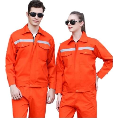 Work Jacket Pants Uniforms Men Women Work Clothing Long Sleeve Safety Reflective Strip Workshop Mechanical Auto Repair Coveralls