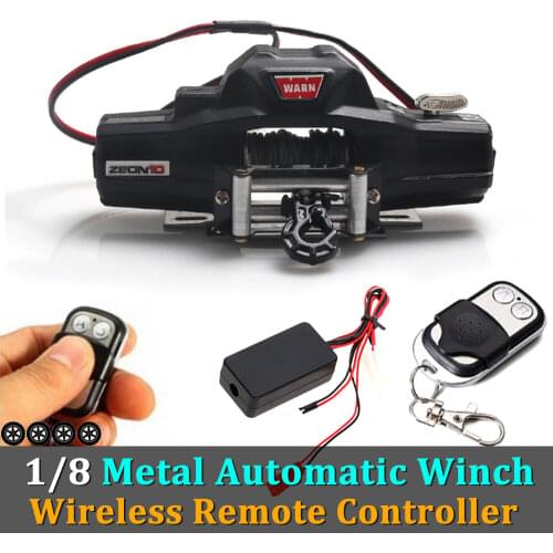RC Metal Automatic Simulated Winch Wireless Remote Control System For 1/10 1/8 RC Crawler Car Axial SCX10 TRAXXAS TRX4 D90 D110