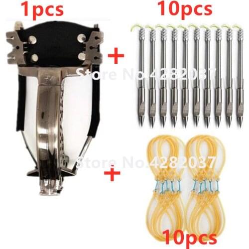 Slingshot Hunting Catapult Folding Wrist Flat Rubber Band Powerful Outdoor Shooting Fishing Game Slingshot Set