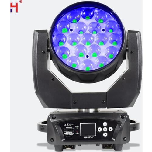 Moving Head LED Zoom Wash 19X15W Lyre RGBW Rotating Disco Light For DJ Party Wedding Concert Show